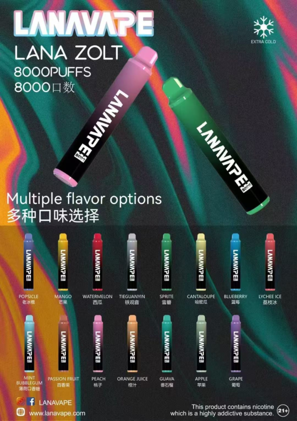 LANA ZOLT抛弃式8000口一次性✨可充電🔋超大容量👍時尚單品🔥活動滿10送1